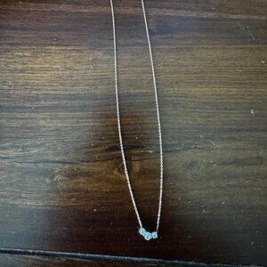Stone Trio 10K Yellow Gold 18" Necklace